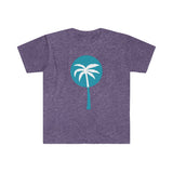 Light Blue Inverted Palm Tree Graphic T-Shirt