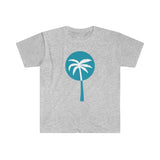 Light Blue Inverted Palm Tree Graphic T-Shirt
