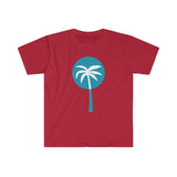 Light Blue Inverted Palm Tree Graphic T-Shirt