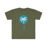 Light Blue Inverted Palm Tree Graphic T-Shirt