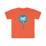 Light Blue Inverted Palm Tree Graphic T-Shirt