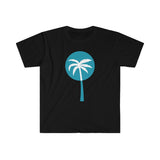 Light Blue Inverted Palm Tree Graphic T-Shirt