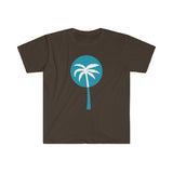 Light Blue Inverted Palm Tree Graphic T-Shirt