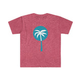 Light Blue Inverted Palm Tree Graphic T-Shirt