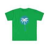 Light Blue Inverted Palm Tree Graphic T-Shirt